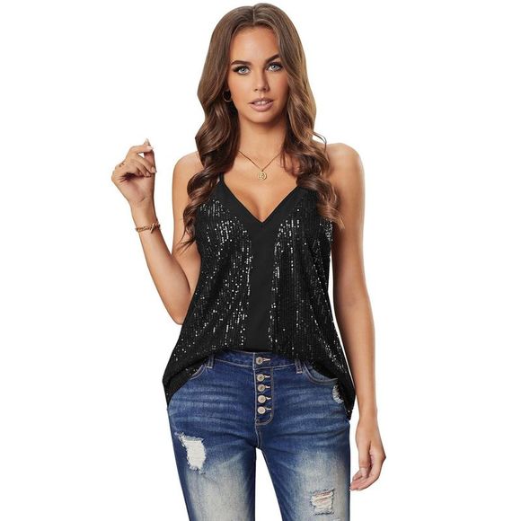 Azura Exchange  Black Sequin Racerback Tank - Picture 6 of 15